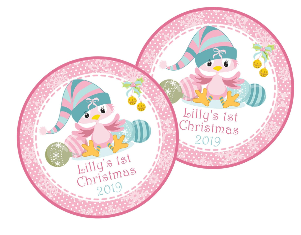 Baby Girls 1st Christmas Stickers