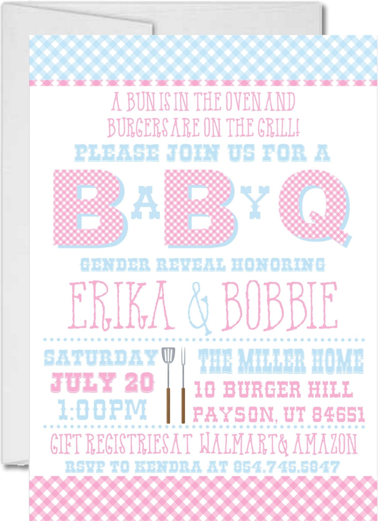 Backyard BBQ Gender Reveal Invitations