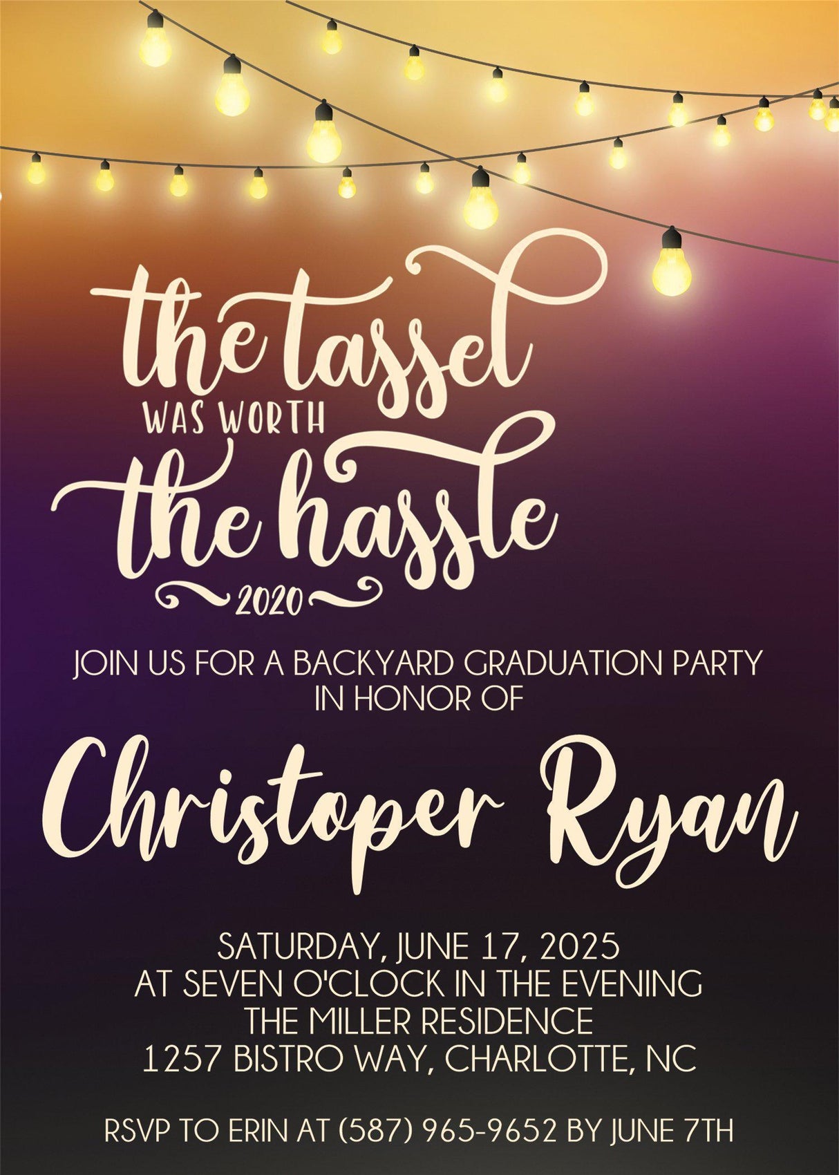 Backyard Graduation Party Invitations