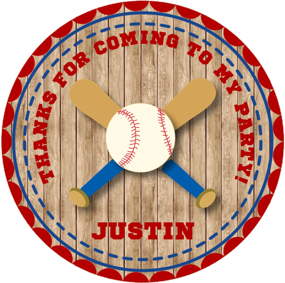 Baseball bat birthday stickers