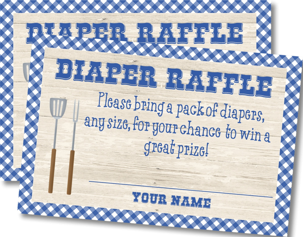 Boys Royal Blue Baby Q Diaper Raffle Tickets