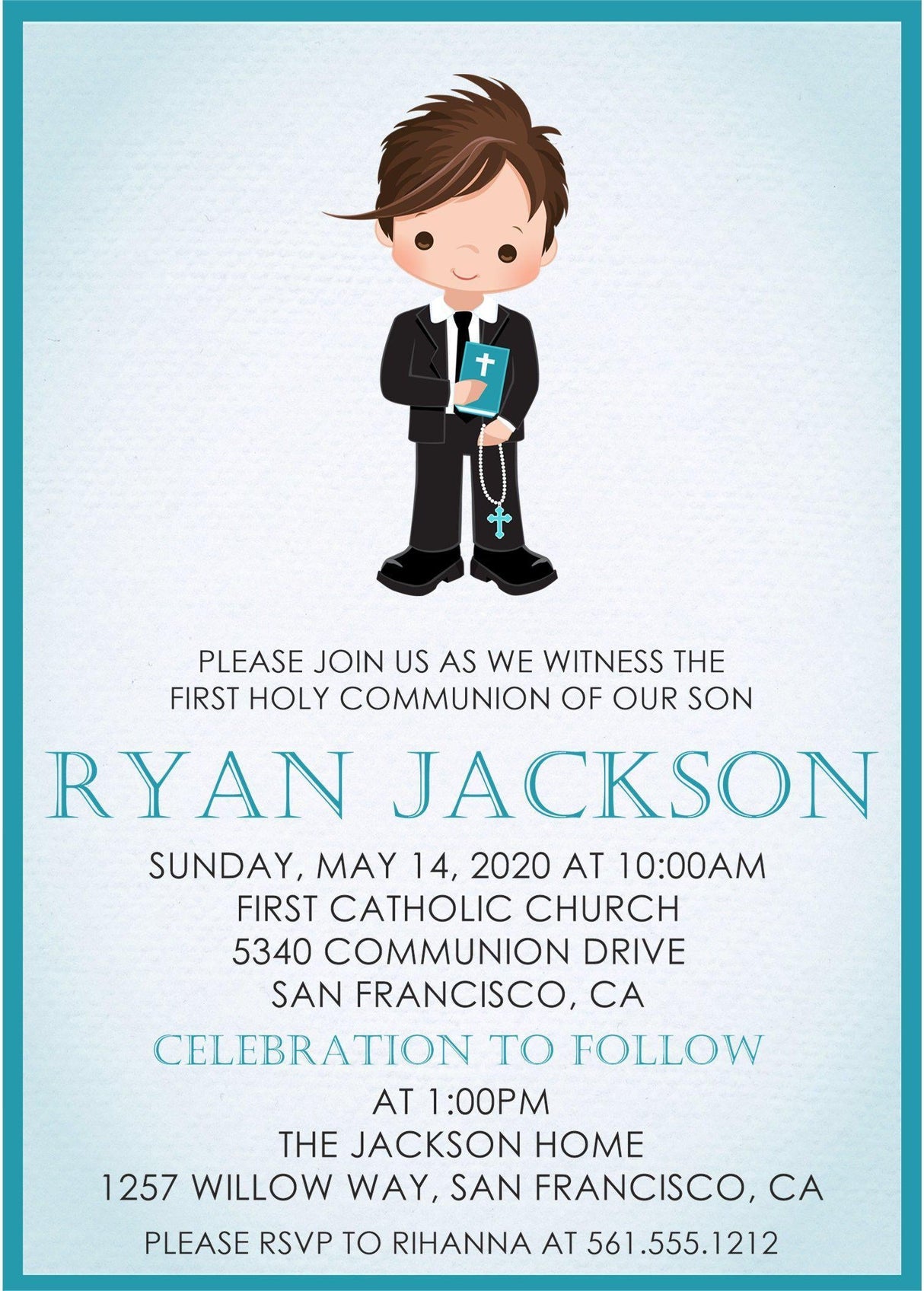 Boys First Communion Invitations