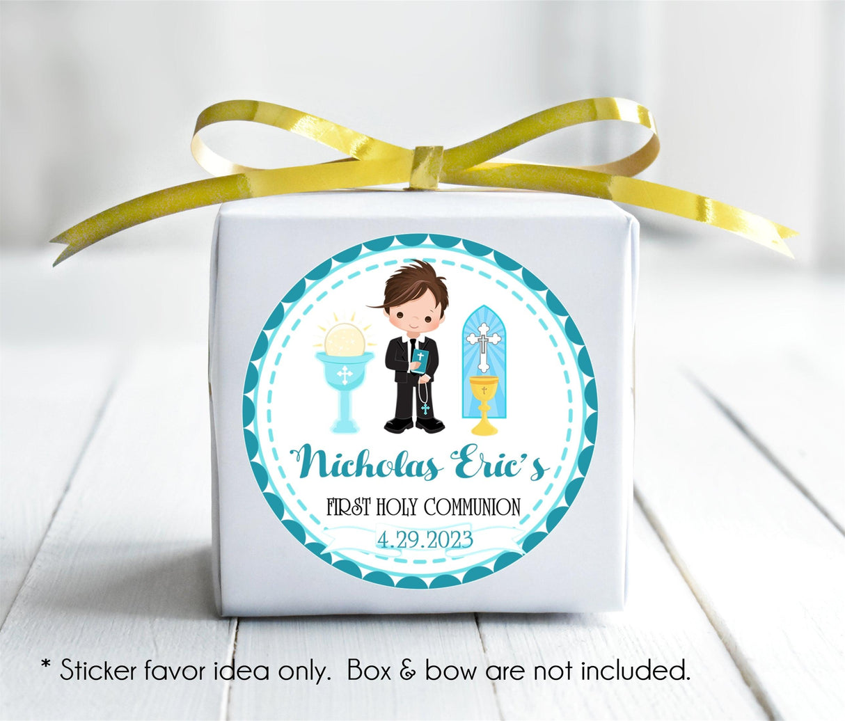 Boys First Communion Stickers Or Favor Tags