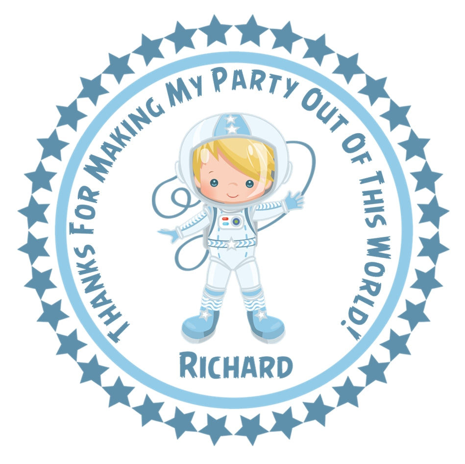 Boys Astronaut Birthday Stickers
