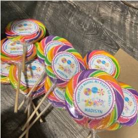 Candy Birthday Party Stickers