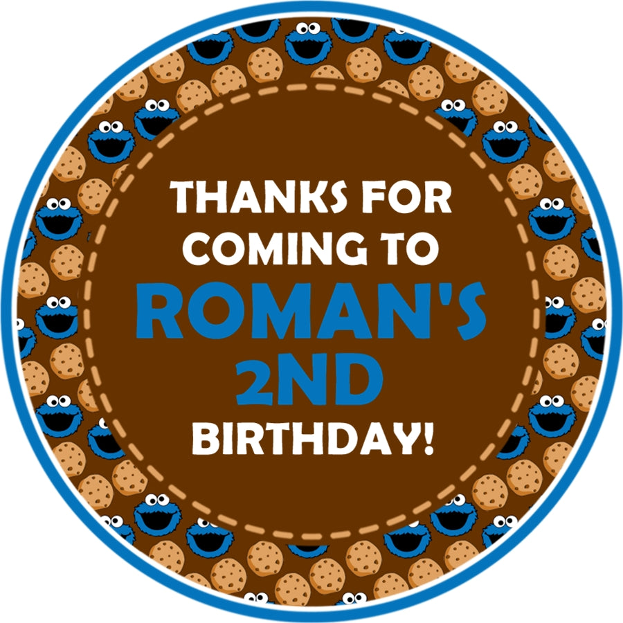 Cookie Monster Birthday Stickers