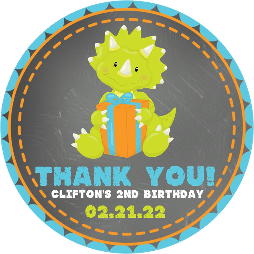 Dinosaur Party Birthday Stickers