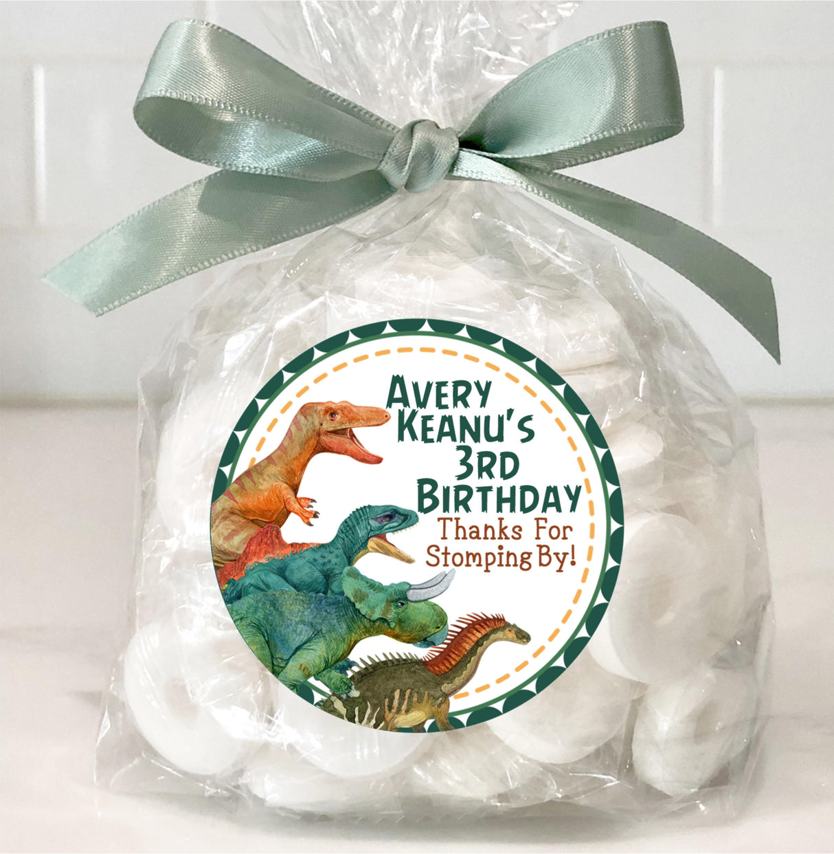 Dinosaurs birthday sticker