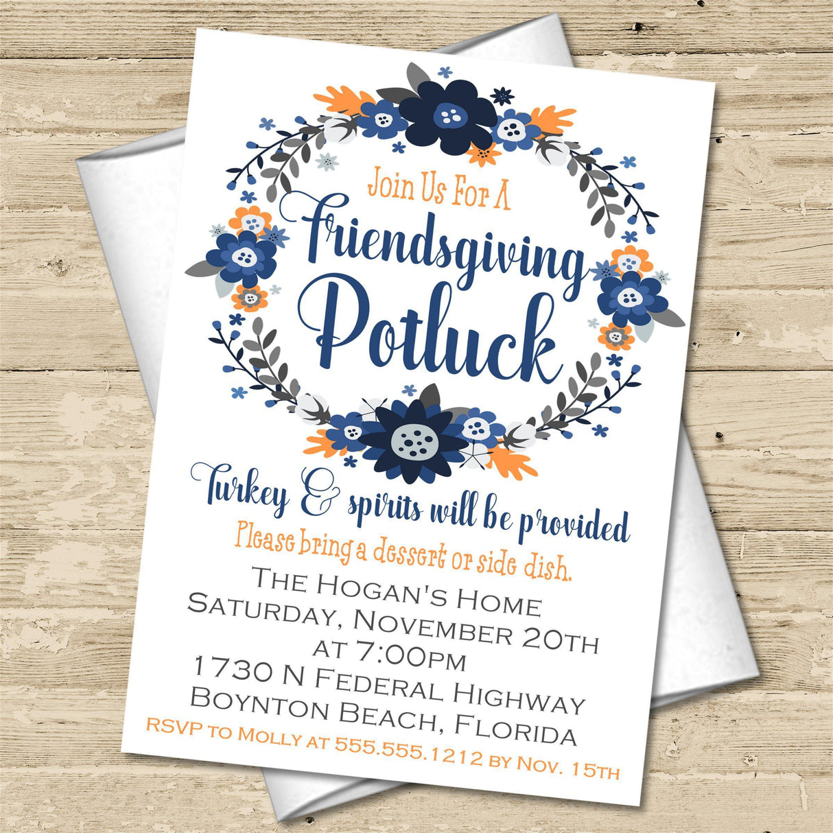 Friendsgiving Potluck Invitations
