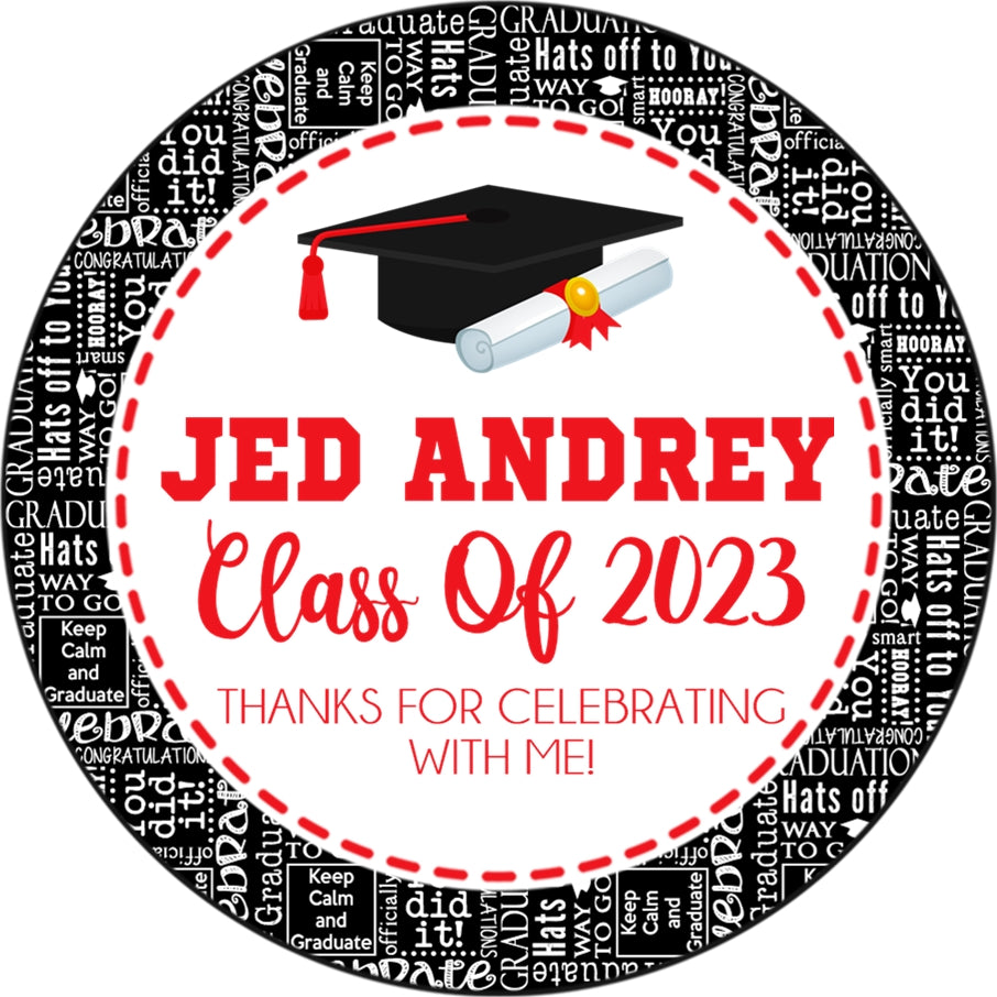 Red Graduation Party Stickers