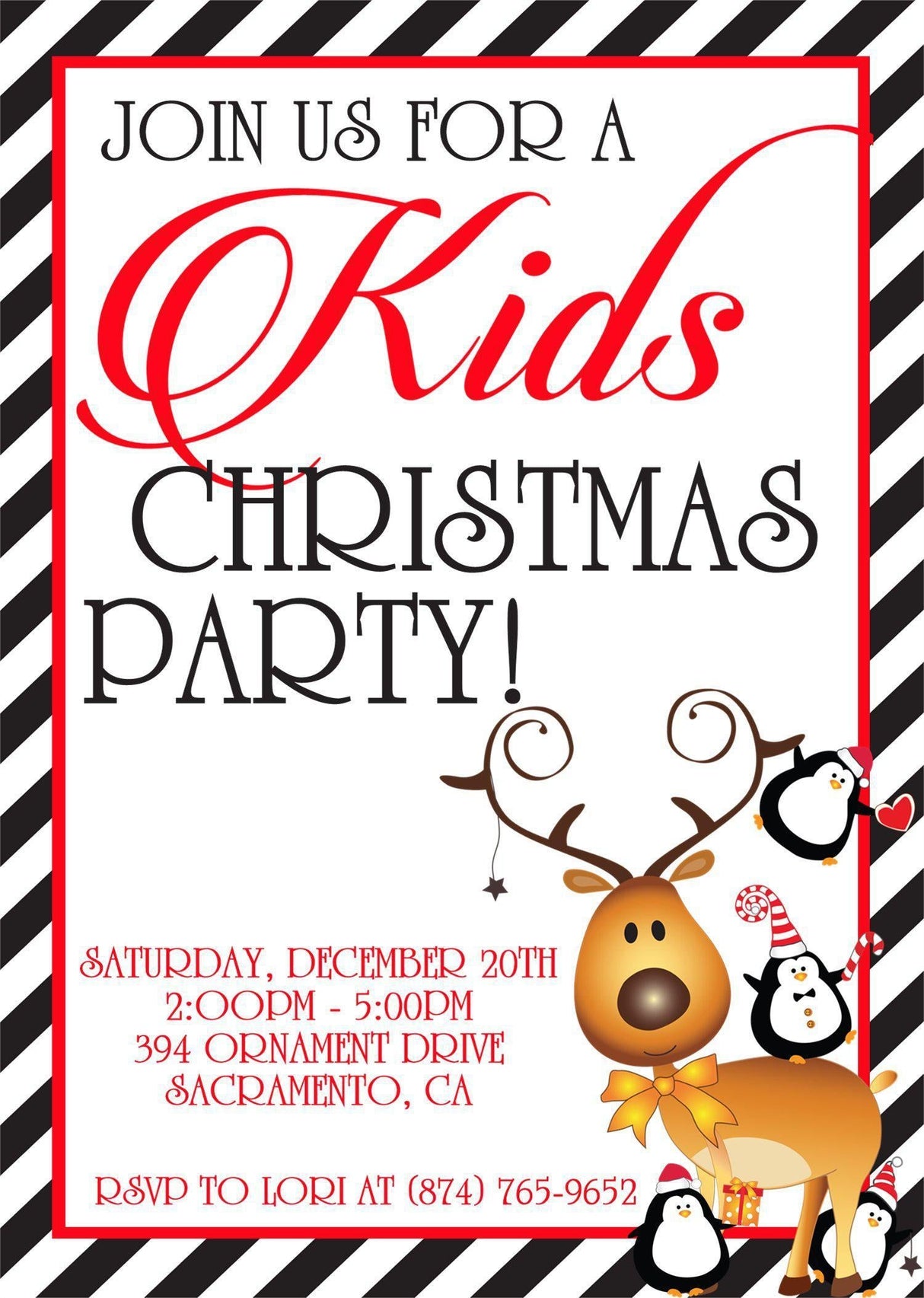 Kids Christmas Party Invitations