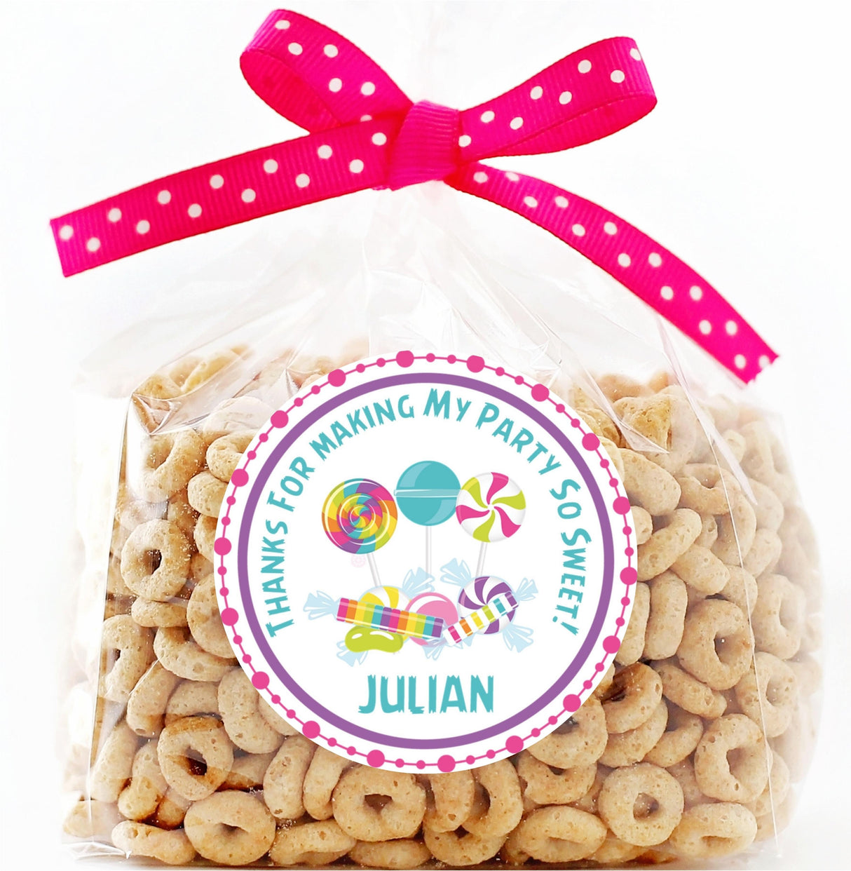 Personalized candy birthday sticker