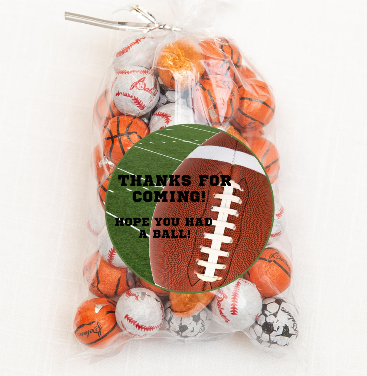 Personalized football birthday sticker design