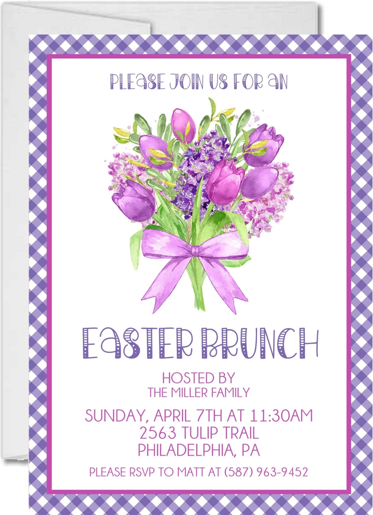 Purple Easter Brunch Invitations