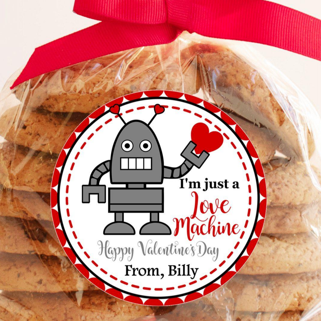 Robot Valentine Stickers