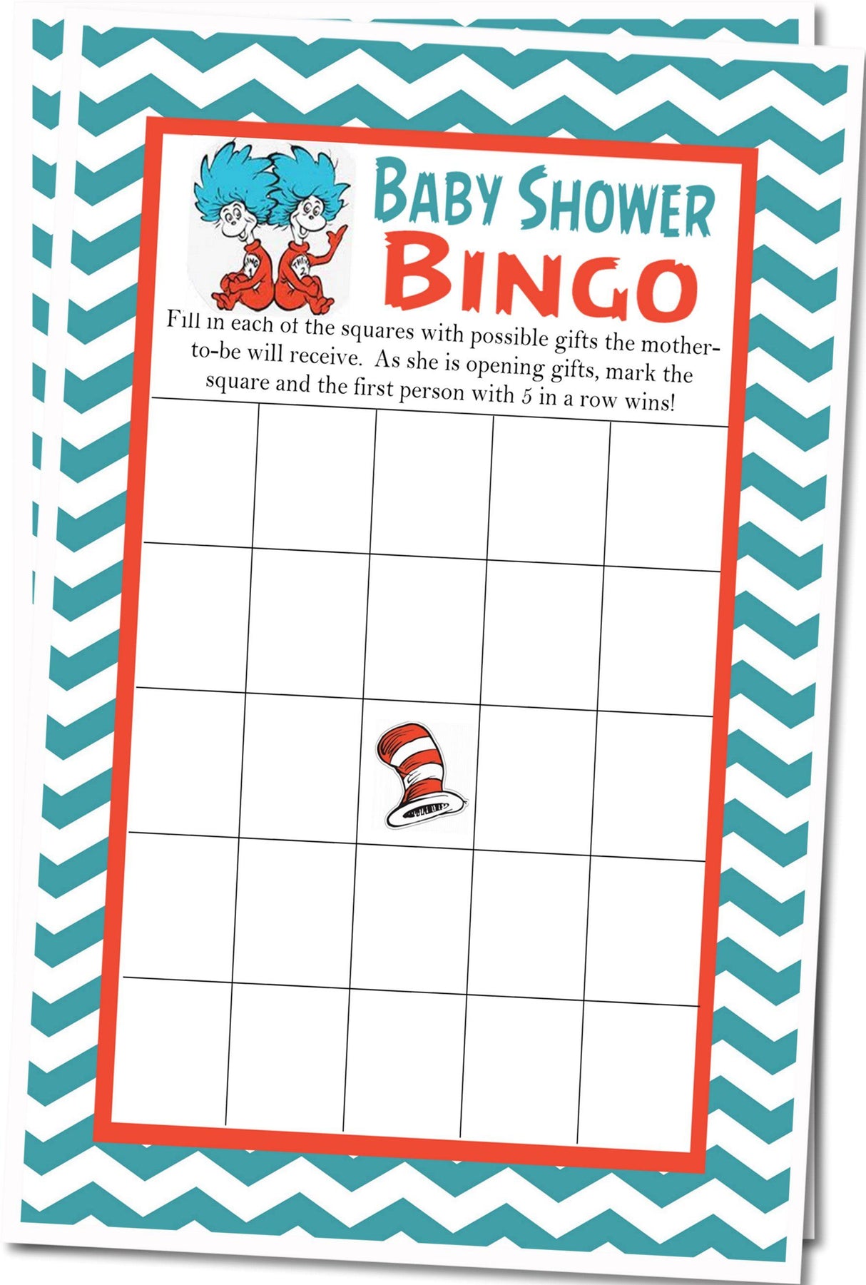 Twins baby shower bingo PDF