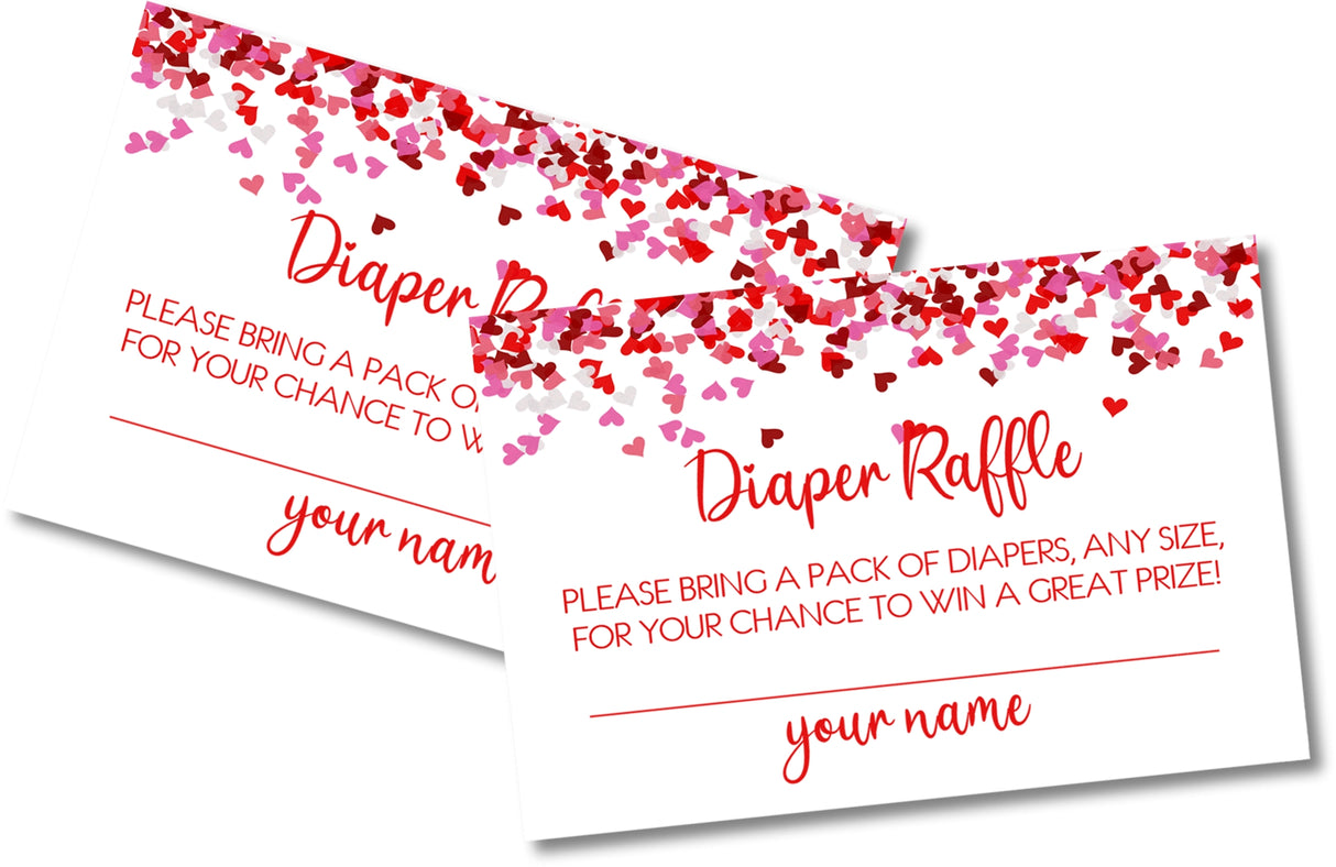 Valentine Theme Baby Shower Diaper Raffle Instant PDF