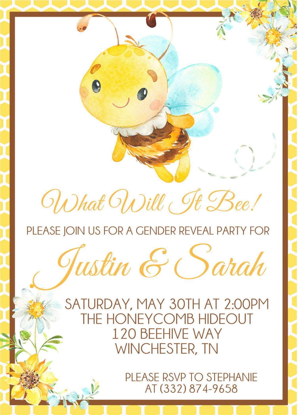 What Will It Bee? Gender Reveal Invitations