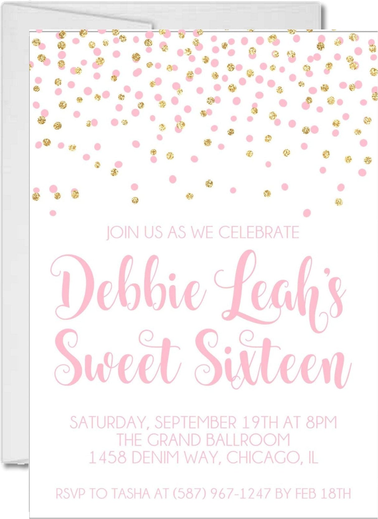 blush pink sweet 16 invitations elegant celebration theme