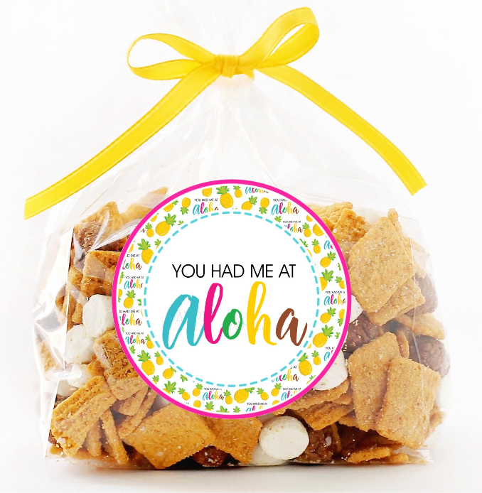 colorful hawaiian themed birthday sticker