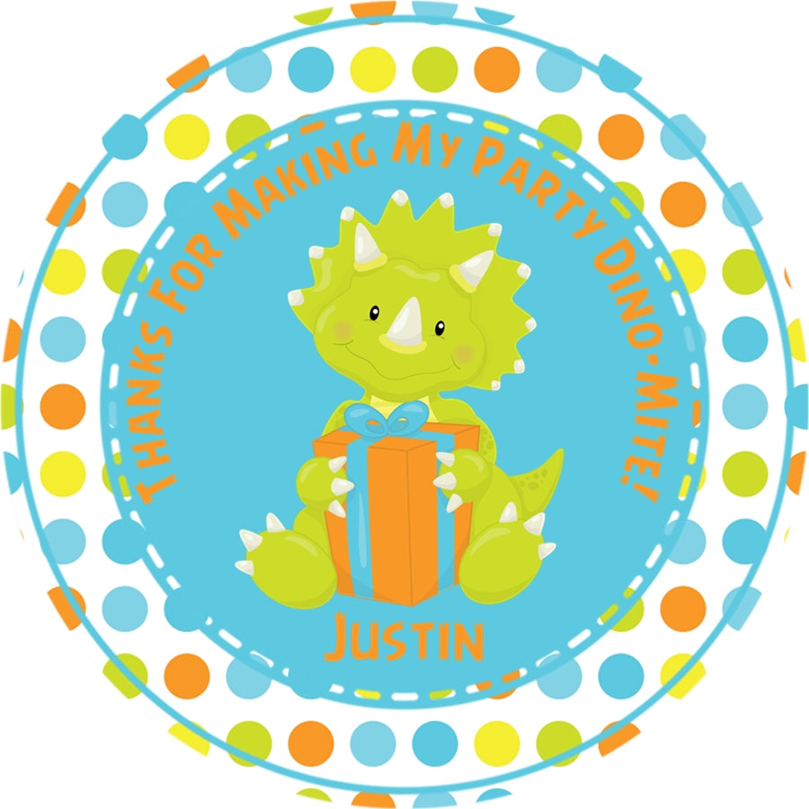 Dinosaur Party Birthday Stickers