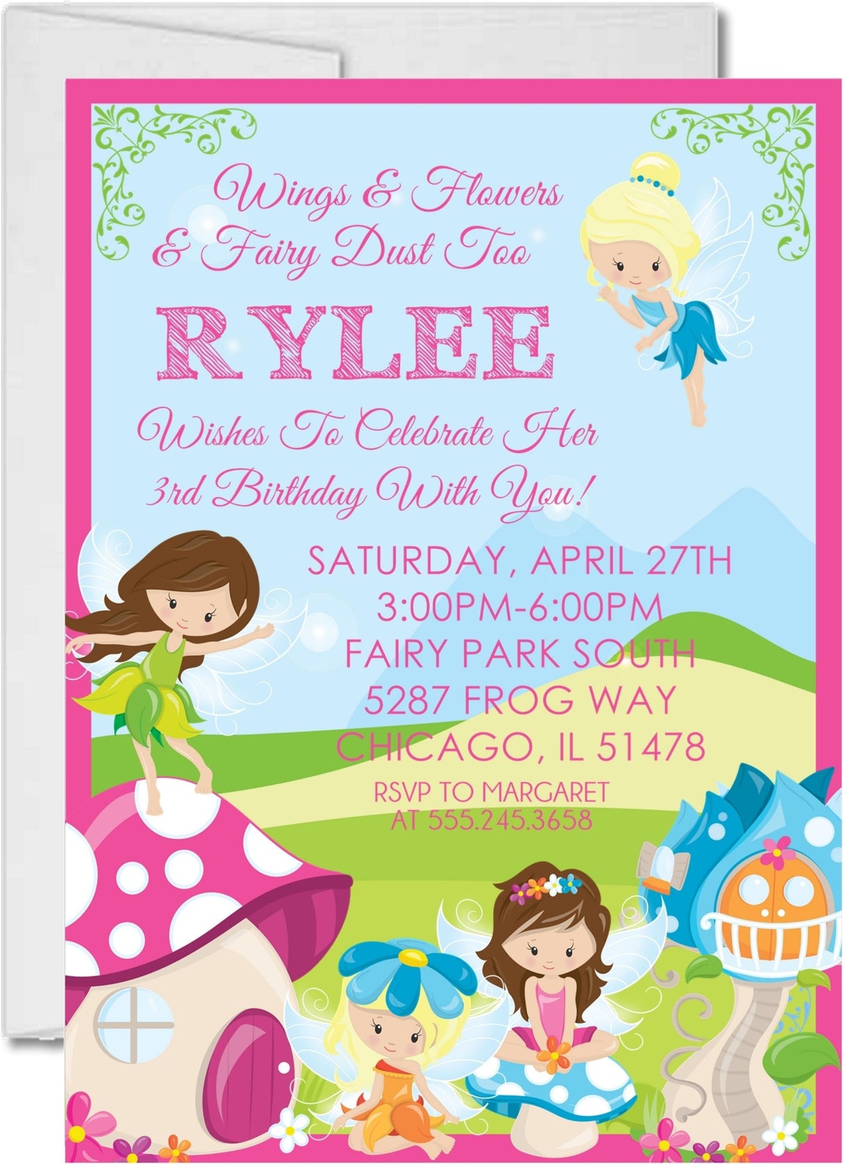 fairy birthday party invitations enchanted garden design