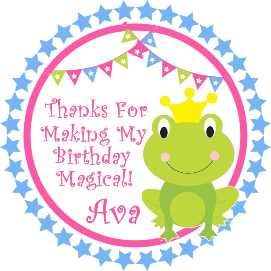 Frog Princess Birthday Stickers
