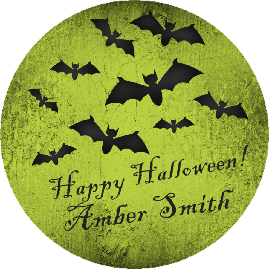 halloween bat flying sticker favor label