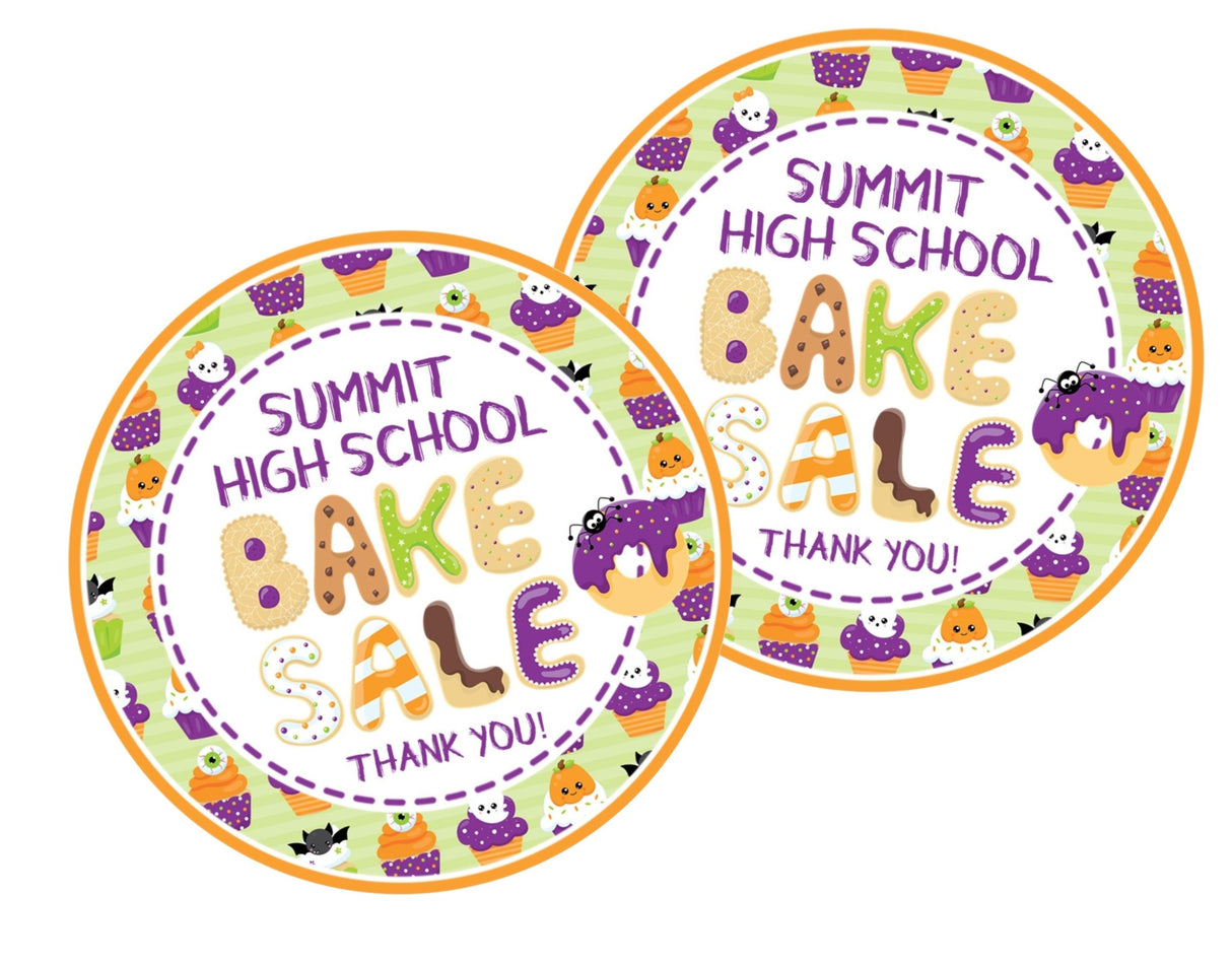 halloween dessert label for bake sale packaging