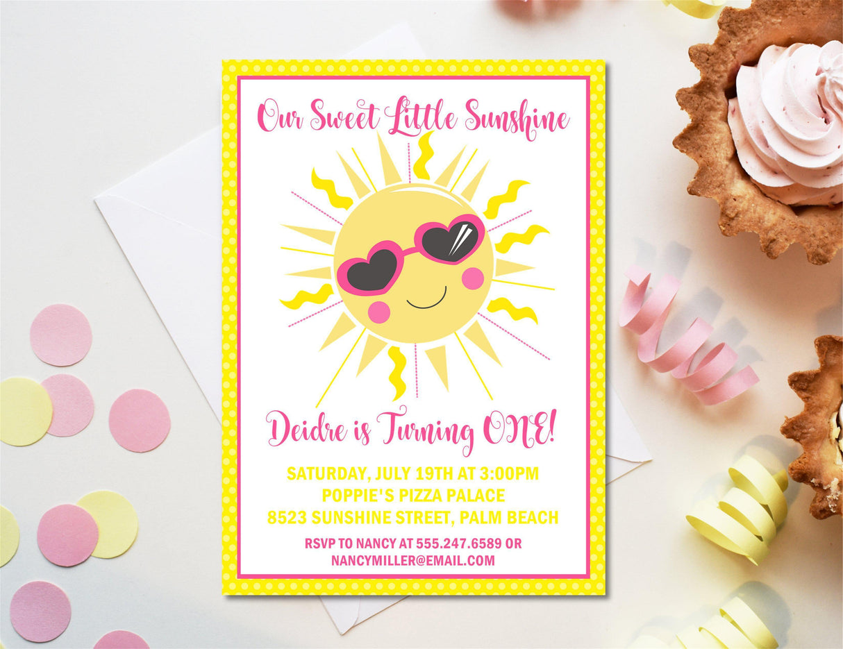 little sunshine birthday invitations cheerful summer theme