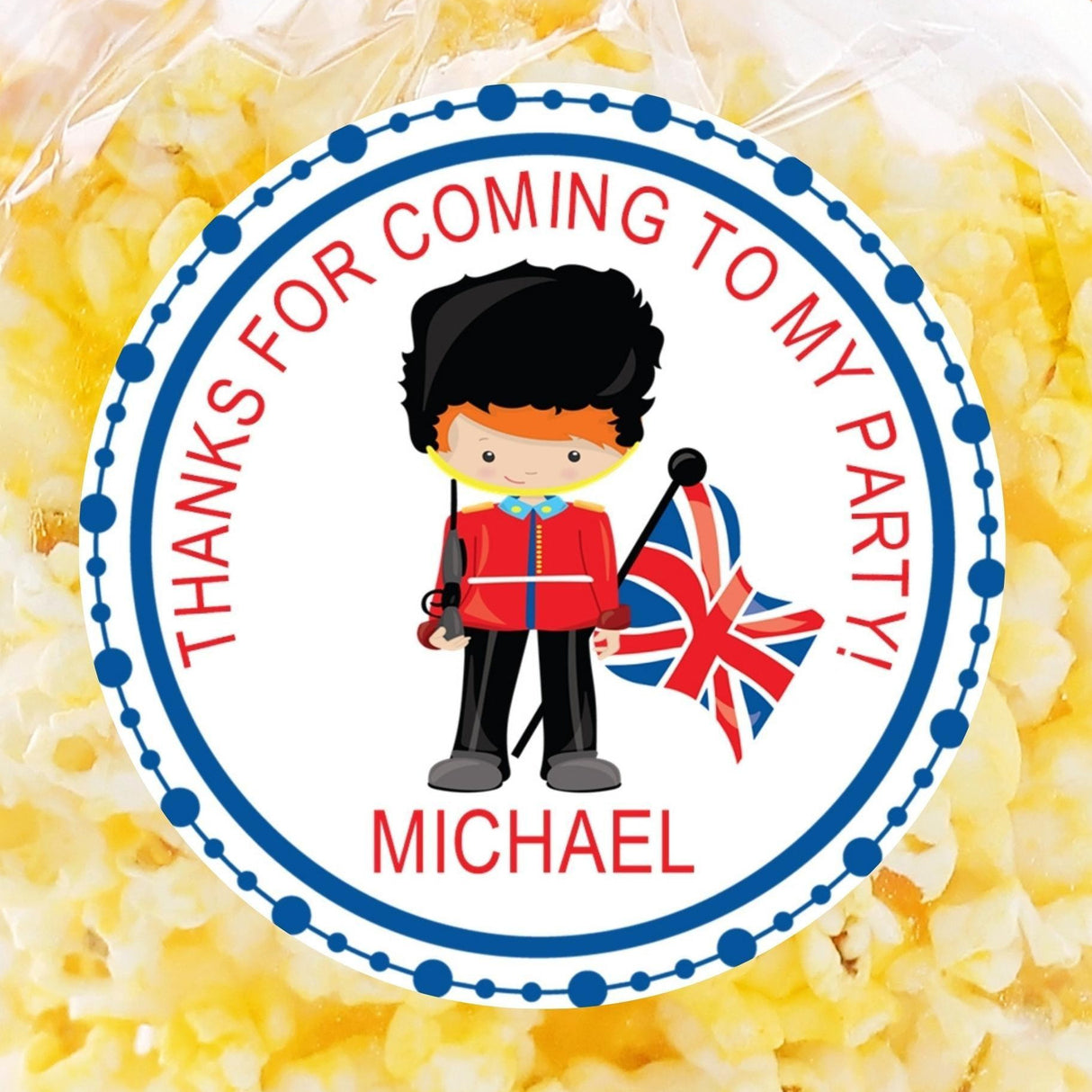 london guard birthday sticker with flag