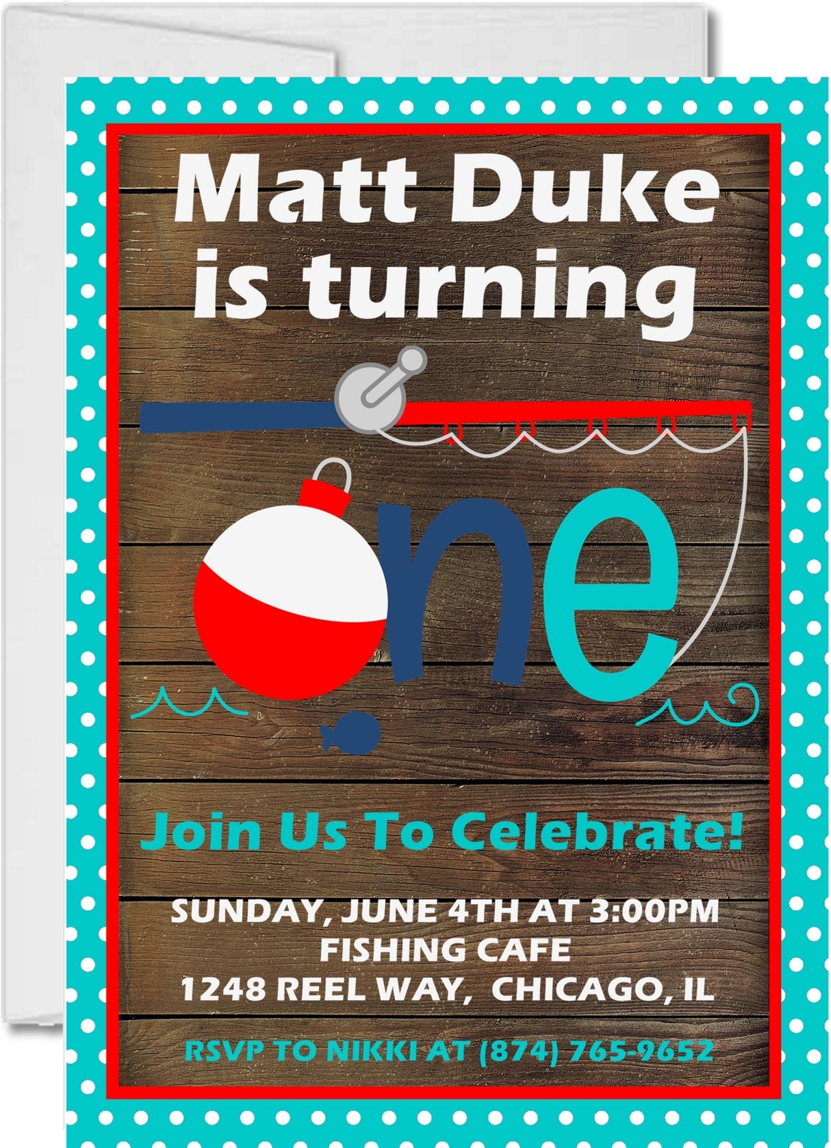 one fish birthday invitations playful lake fishing theme