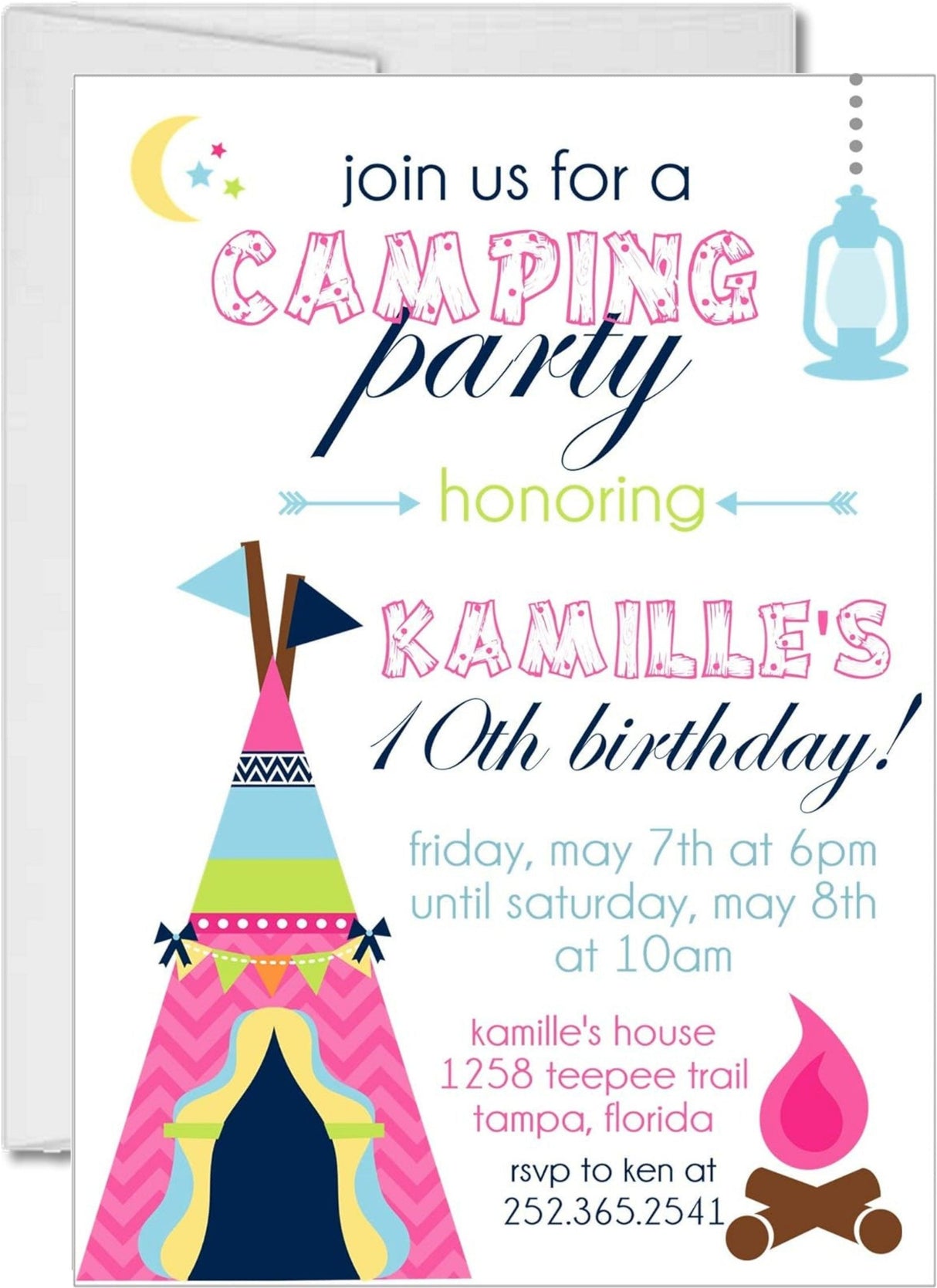 outdoor adventure birthday invitations woodland camping theme
