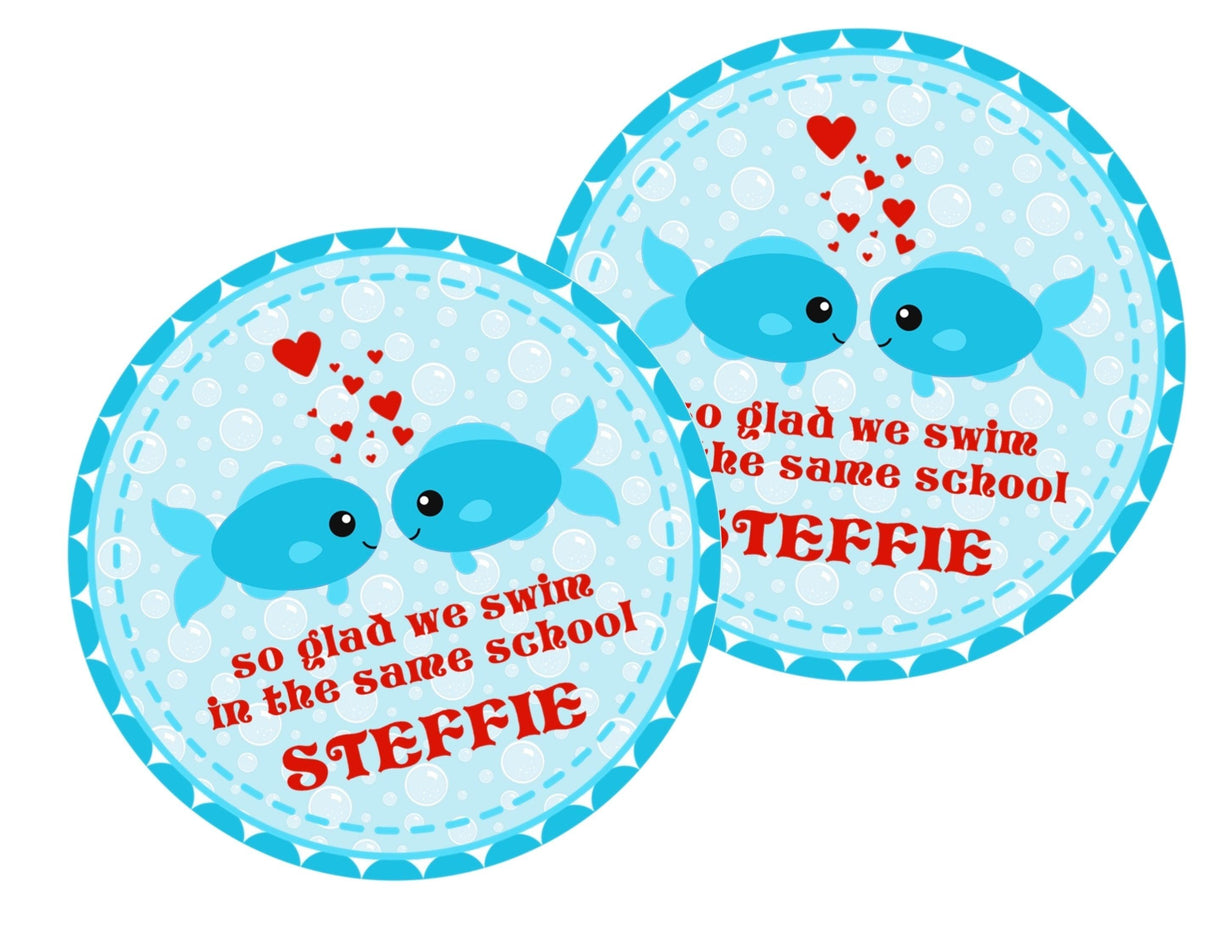 school theme valentine label