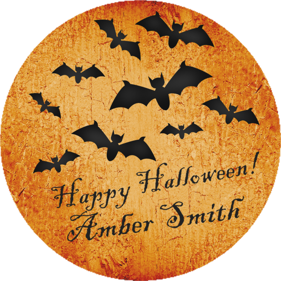 spooky flying bats halloween party sticker