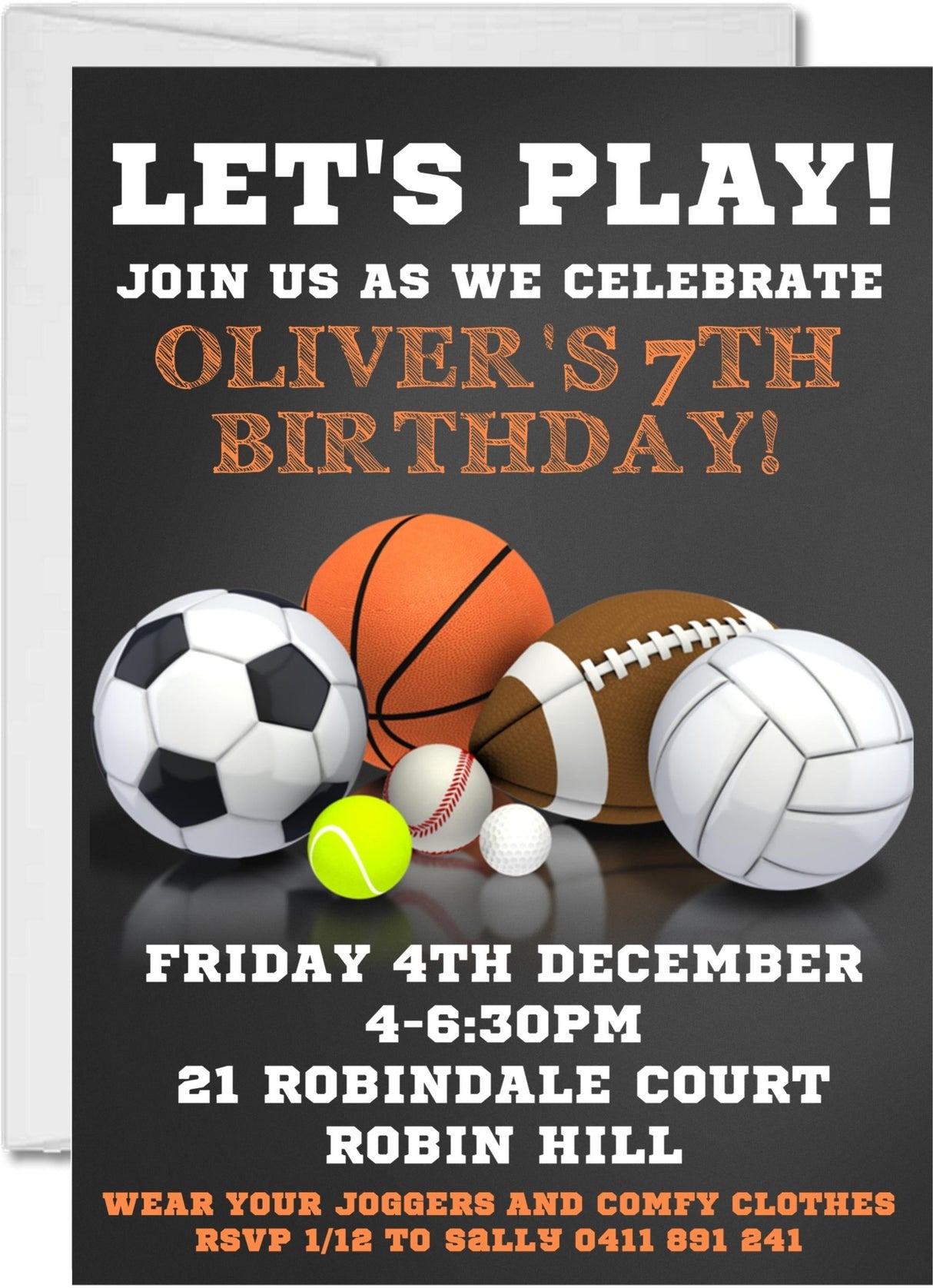 sports birthday party invitations athletic ball design