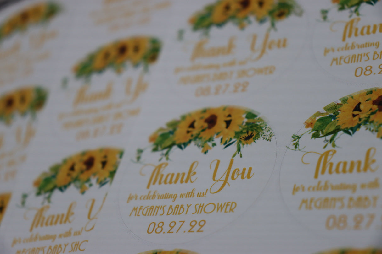 Sunflower Baby Shower Stickers