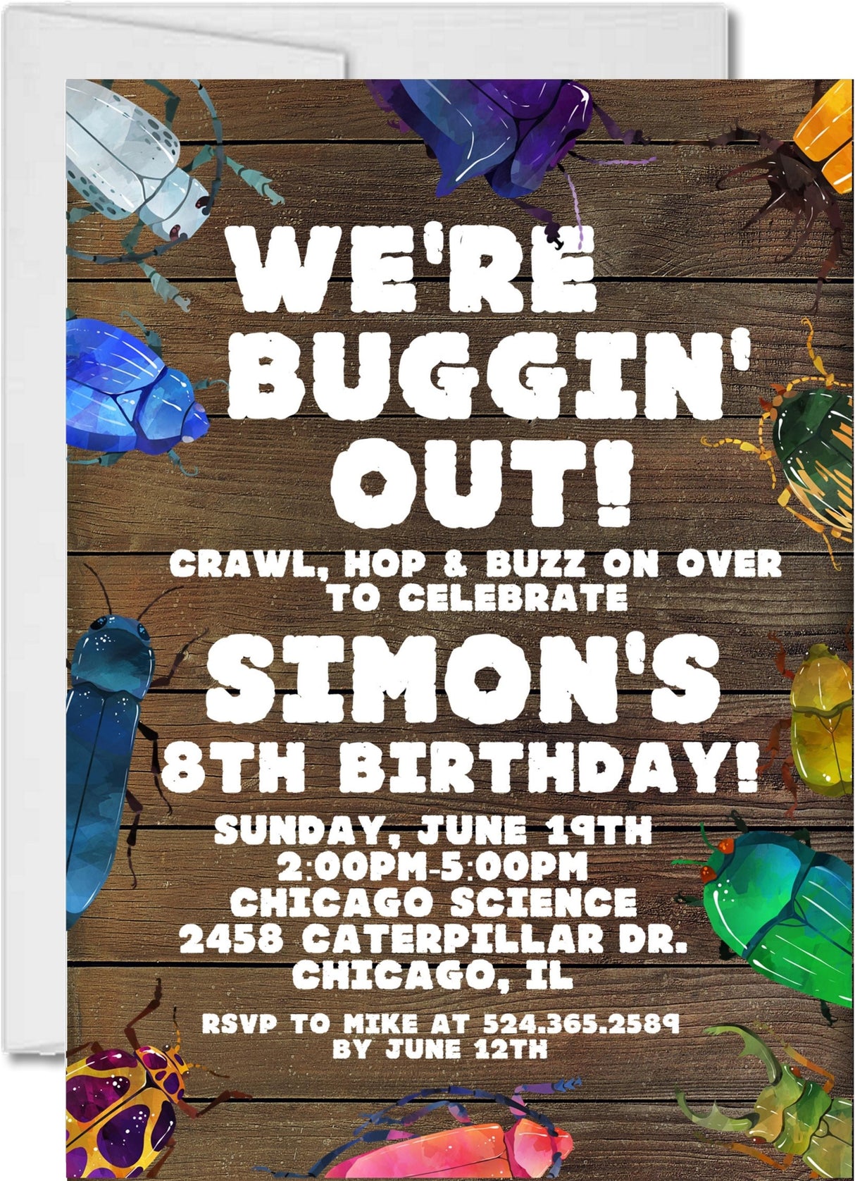 we’re buggin out birthday invitations creepy crawly theme