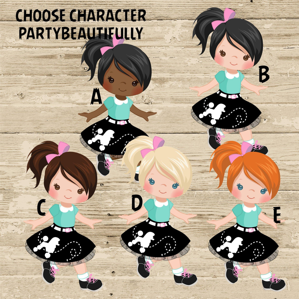 1950's Sock Hop Address Labels For Girls