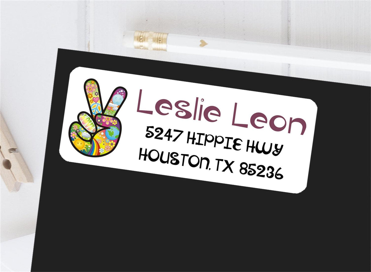 1970's Hippie Address Labels