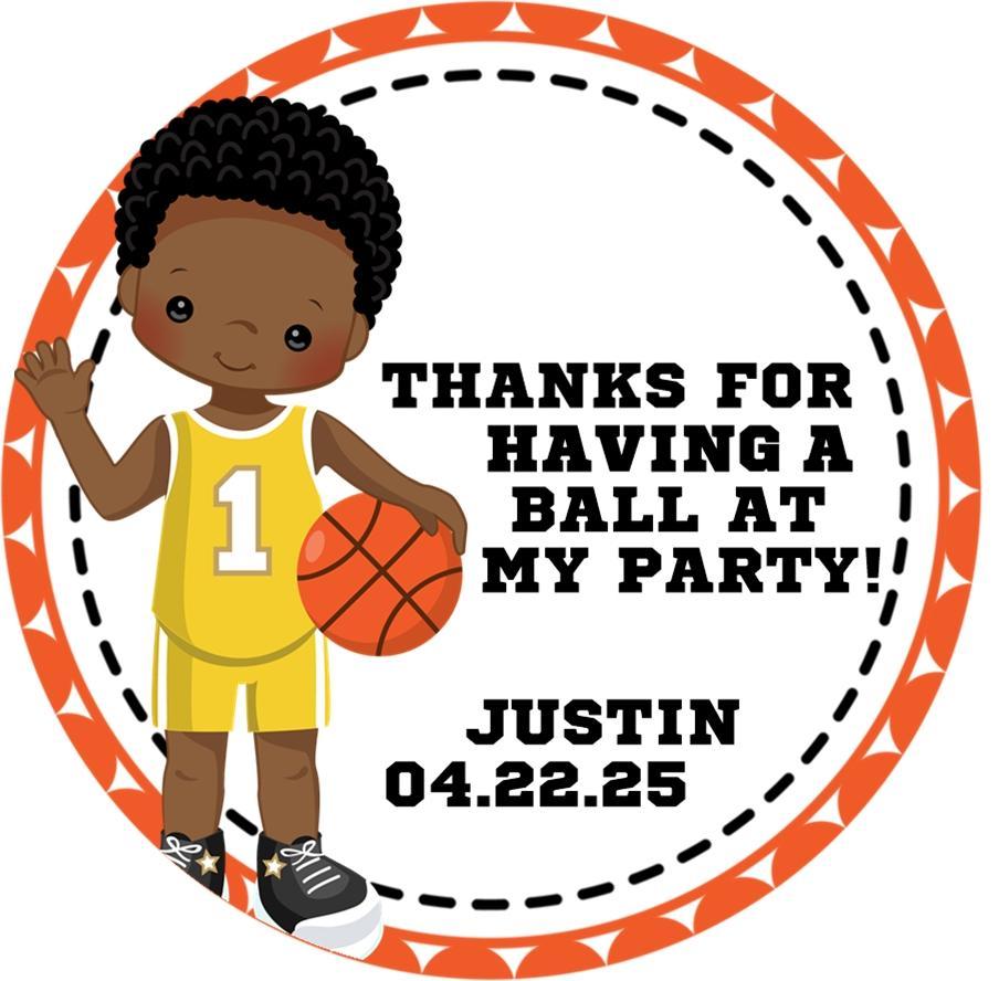 Basketball Birthday Party Stickers Or Favor Tags For Boys