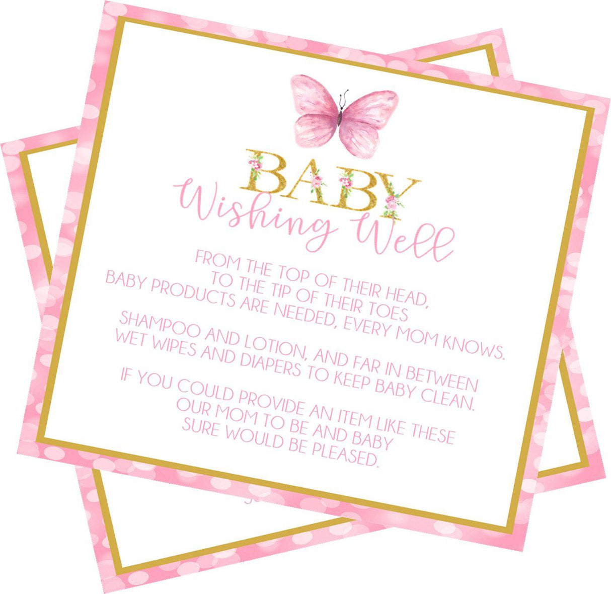 Butterfly Baby Shower Wishing Well Cards