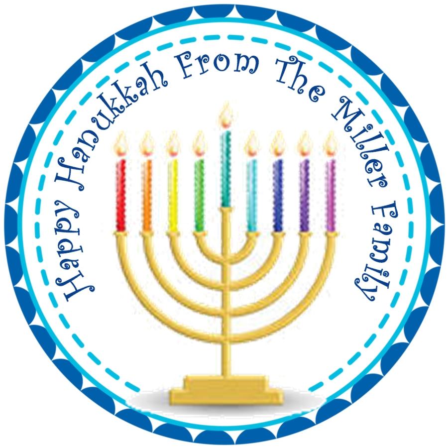 Colorful Hanukkah Stickers