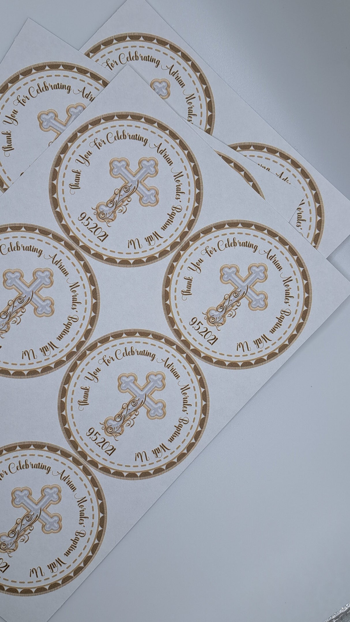 Gender Neutral Ivory Baptism Stickers