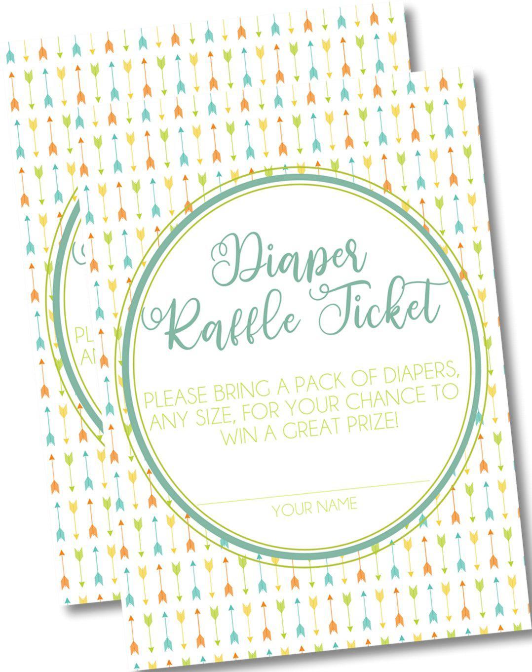 Gender Neutral Tribal Diaper Raffle Tickets