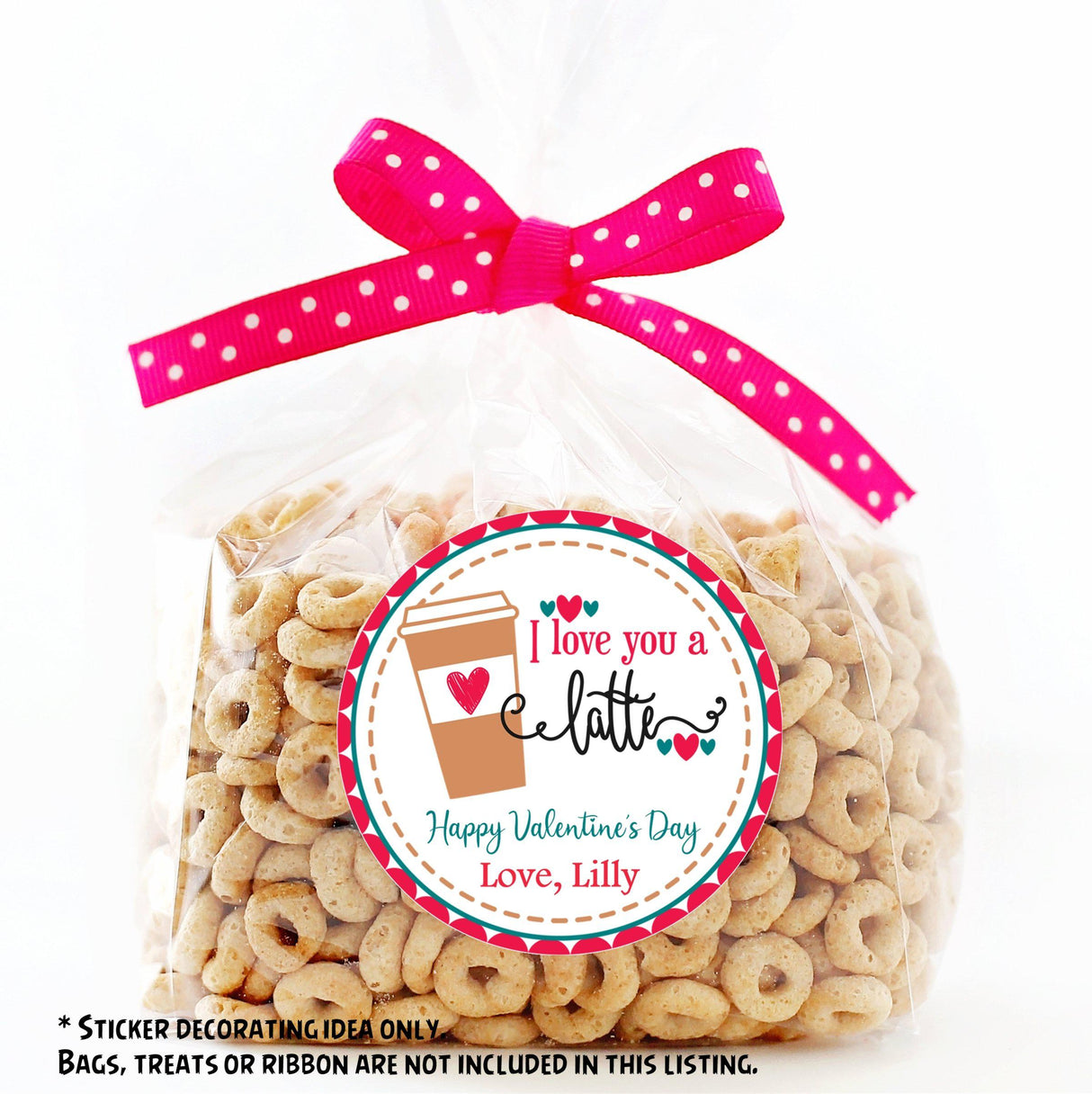 I love you a latte Valentine sticker for school exchange