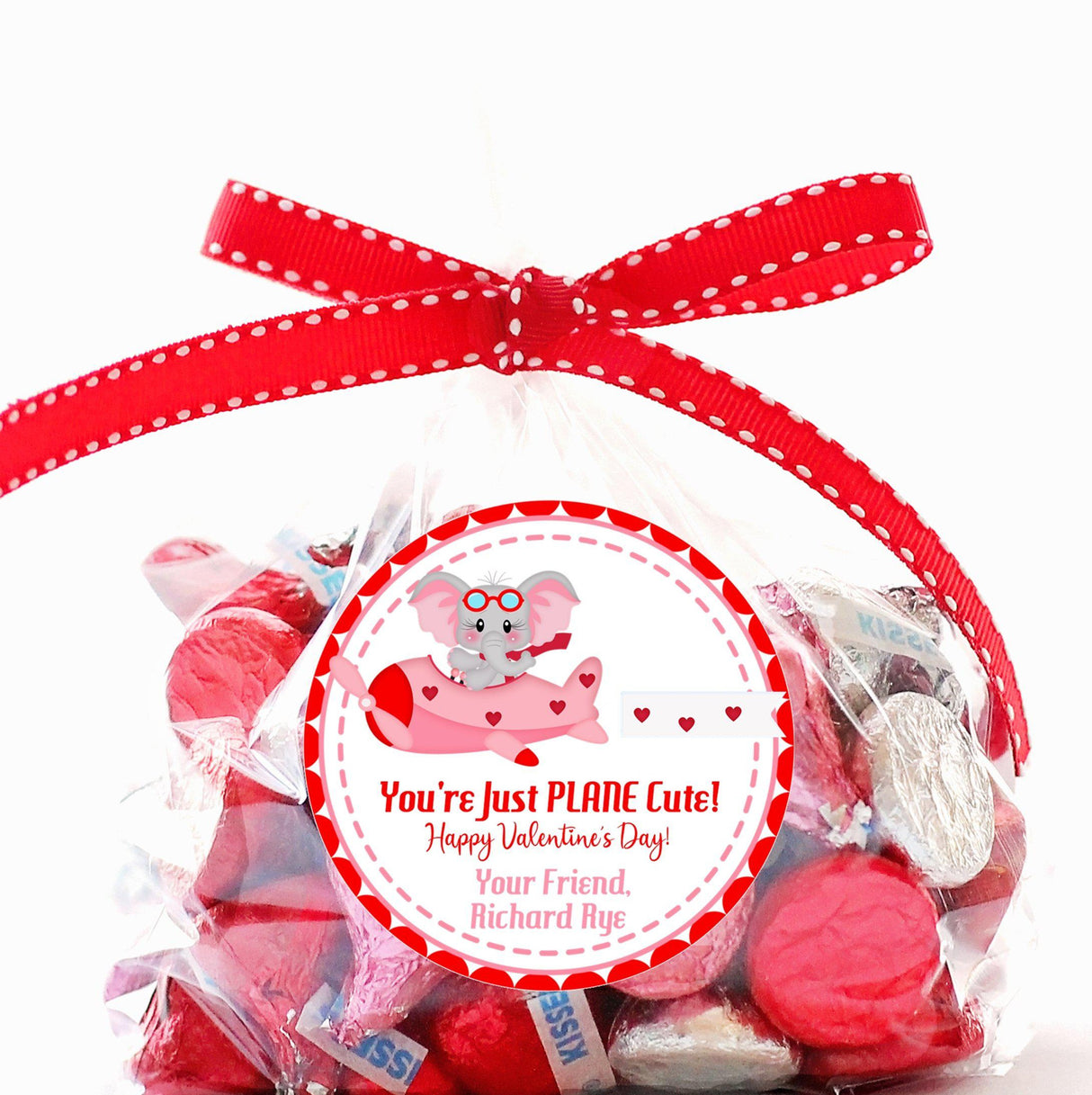 Just plane cute pink airplane themed Valentine sticker