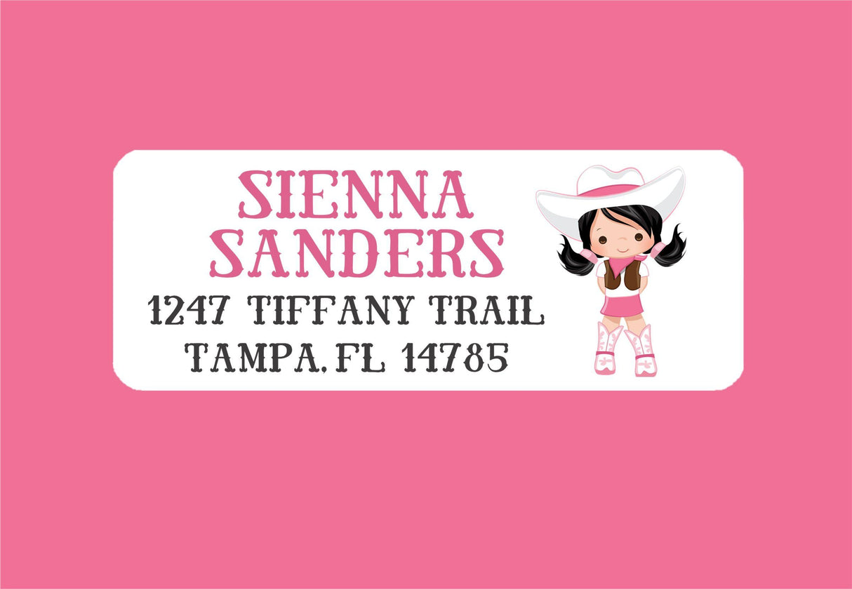 Personalized cowgirl mailing labels
