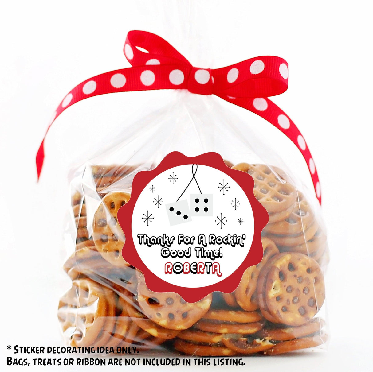 Retro rock and roll themed sticker