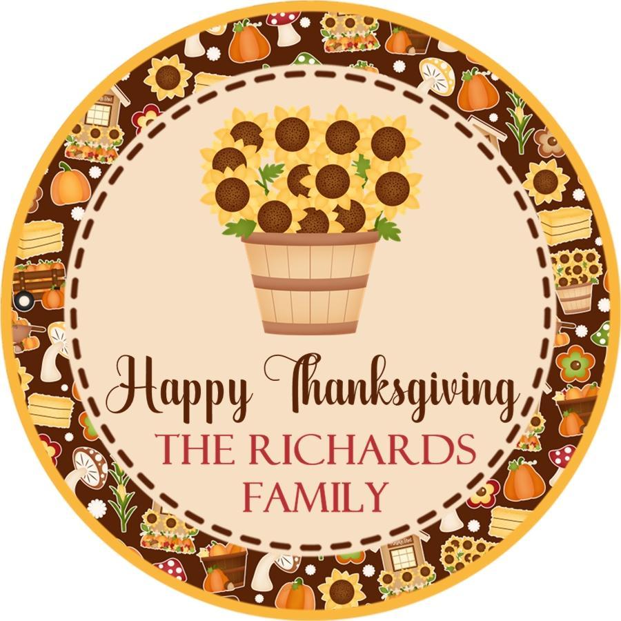 Sunflower Thanksgiving Stickers